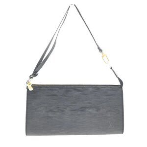 LOUIS VUITTON LV Pochette Accessoires Hand Bag Epi Leather Black M52942 35KB436